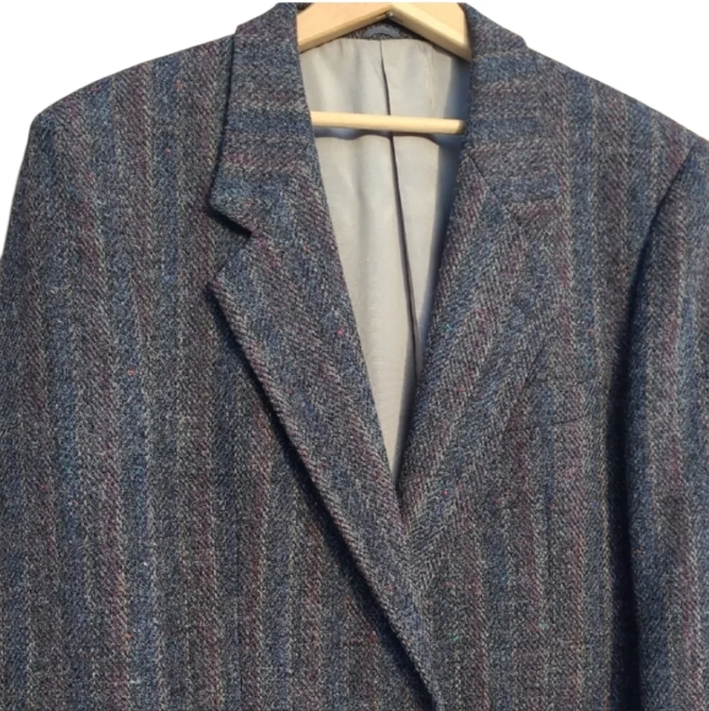 42R Harris Tweed Multicolor Striped Men's Blazer - Picture 2 of 10